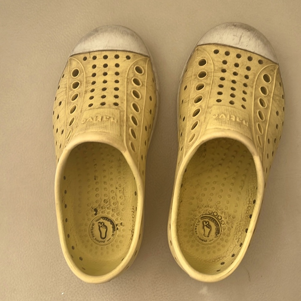 Lemon Yellow Native Shoes - Size 8